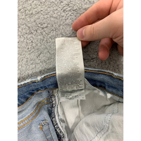 LEVI's W27 / 27 Hidden Button Fly Light Wash Denim Blue Jeans 5-Pocket Design - Picture 7 of 12